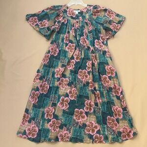 Go Softly Women's Patio Dress Pockets House Muu Muu Boho Medium Floral Button Up